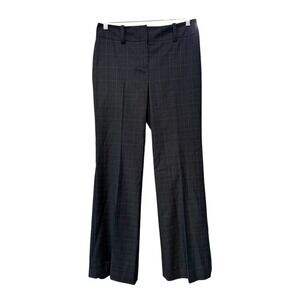 Wmns Ann Taylor Curvy 2 Gray/White Cuffed Flat Front Dress Pants/Trousers Office